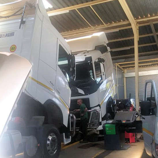technician working on truck